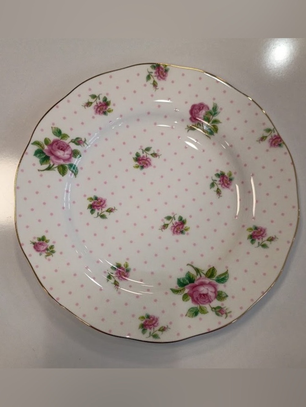 Royal Albert Cheeky Pink Salad Plate, Fine Bone China, 8”, NEW